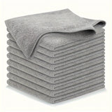 5/10/20pcs Kitchen Towel, Ultra-fine Fiber Light Gray Cleaning Cloth Set, Absorbent, Soft And Stain-removing Cloth