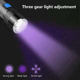 395nm UV Flashlight Blacklight Zoomable USB Rechargeable UV Light Ultraviolet Flashlight for Pet Urine Detection Resin Curing