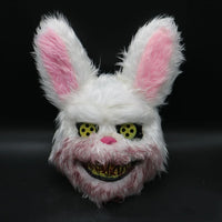 Bloody Plush Bunny Mask for Halloween Horror