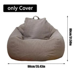 Large Small Lazy Sofas Cover Chairs without Filler Linen Cloth Lounger Seat Bean Bag Pouf Puff Couch Tatami Living Room Beanbags