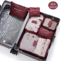 6pcs/Set Travel Bag Packing Cube System Durable 6 Pieces One Set Large Capacity Of Bags Unisex Clothing Sorting Organize Bag