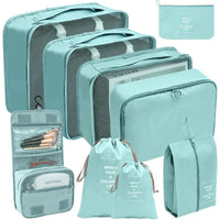 7/8/9/10 Pcs Set Travel Organizer Storage Bags Suitcase Packing Cubes Set Cases Portable Luggage Clothes Shoe Tidy Pouch Folding