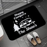 Non-slip Washable Kitchen Mat - Happy Campers Design, Absorbent Bathroom Rug, Caravan Doormat