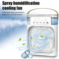 Portable 3 in 1 Fan AIr Conditioner Household Small Air Cooler LED Night Lights Humidifier Air Adjustment Home Fans Dropshipping