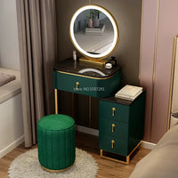 A Set Makeup Dressing Table with Mirror Slate Furniture Girl Bedroom Bedside Storage Cabinet Integrated Minimalist Makeup Vanity Jack's Clearance