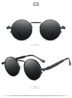 Retro Men Punk Style Sunglasses Colorful Round Metal Frame Women Fashion Sunglasses Uv400 2023