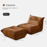 X&D Corduroy Material High Resilience Lazy Sofa Lie Sleep Small Room Balcony Leisure Lounge Chair Bedroom Single Relaxation Sofa