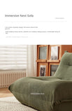 X&D Corduroy Material High Resilience Lazy Sofa Lie Sleep Small Room Balcony Leisure Lounge Chair Bedroom Single Relaxation Sofa