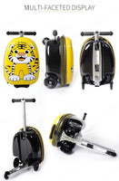 Kids Skateboard Luggage Schoolbag Folding Trolley Case Children's Suitcase on Wheels Travel Bag Cartoon Skating Ride Scooter