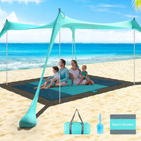 Large UPF50+ Beach Tent - 10x10 FT Family Shade Canopy