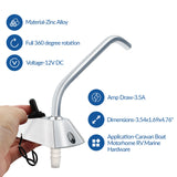 RV Marine Kitchen Sink 12V Faucet Tap Spout Single Hole Water Electric Faucet Tap Camper Caravan Full 360 Degree Rotation Taps