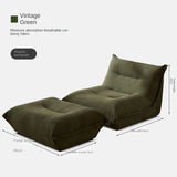 X&D Corduroy Material High Resilience Lazy Sofa Lie Sleep Small Room Balcony Leisure Lounge Chair Bedroom Single Relaxation Sofa