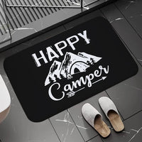 Non-slip Washable Kitchen Mat - Happy Campers Design, Absorbent Bathroom Rug, Caravan Doormat