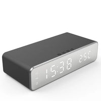 Wireless Charger Alarm Clock with LED Display and Fast Charging Dock for iPhone Samsung