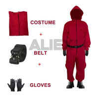 Squid Game Costume Set - Cosplay Jumpsuit, Jacket, Helmet, Masks, Party Props