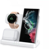 3 in 1 Wireless Charger Stand - For Samsung S22 S21 S20 S10 Ultra Note - Galaxy Watch 5 4 Active - Buds 15W Fast Charging Dock Station