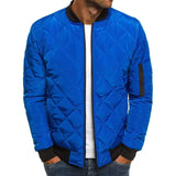 Solid Color Cotton-padded Jacket - Lingge Stitched, Thickened Collar, Winter Warm