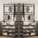 Clothes Hanger Multi-Layer Shoe Rack Doorway DIY Hat And Shoes Shelf Simple Floor-Standing Living Room Organizer Storage Racks