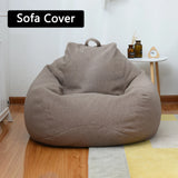 Large Small Lazy Sofas Cover Chairs without Filler Linen Cloth Lounger Seat Bean Bag Pouf Puff Couch Tatami Living Room Beanbags