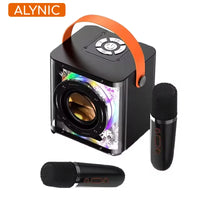 ALYNIC Portable Mini Karaoke Machine Set Bluetooth Speaker Colorful Light Surround with 2 Wireless Microphones for Kids Adults