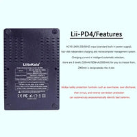 LiitoKala Lii-PD2 LII-PD4 Battery Charger for 18650 26650 21700 18350 AA AAA 3.7V/3.2V/1.2V Lithium NiMH Batteries