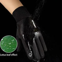 Black Winter Warm Full Fingers Waterproof Cycling Outdoor Sports Running Motorcycle Ski Touch Screen Fleece Gloves