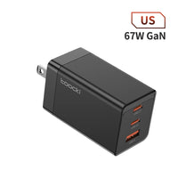 Toocki GaN 67W Charger Quick Charge QC4.0 PD3.0 Fast Charging Type C USB Charger for Macook Pad iPhone 15 14 Pro Max Plus Xiaomi