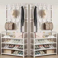 Clothes Hanger Multi-Layer Shoe Rack Doorway DIY Hat And Shoes Shelf Simple Floor-Standing Living Room Organizer Storage Racks