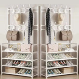 Clothes Hanger Multi-Layer Shoe Rack Doorway DIY Hat And Shoes Shelf Simple Floor-Standing Living Room Organizer Storage Racks