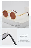 Retro Men Punk Style Sunglasses Colorful Round Metal Frame Women Fashion Sunglasses Uv400 2023