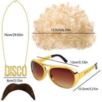 Disco Hip Hop Costume Set - Funky Afro Wig & Accessories