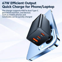 Toocki GaN 67W Charger Quick Charge QC4.0 PD3.0 Fast Charging Type C USB Charger for Macook Pad iPhone 15 14 Pro Max Plus Xiaomi