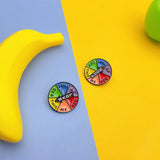 Rotating Arrow Rainbow Letter Brooch: Multi-functional Pin Badge