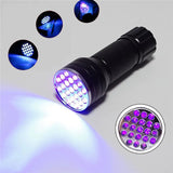 21LED UV Flashlight Glue Curing Flashlamp Ultraviolet Ink Dryer Money Fluorescer Detector UV Oil Curing Purple Light Torch