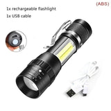 High Power White Laser LED Flashlight Built-in Battery USB Rechargeable Strong Light Tactical Torch Outdoor Camping Hiking Lamp