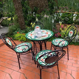 Garden Furniture 60cm, American Rural Iron Art Folding Table and Chairs, Retro Luxury Outdoor Patio Set, Garden Set