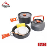 Widesea Camping Tableware Outdoor Cookware Set Pots Dishes Bowler Kitchen Equipment Gear Utensils Hiking Picnic Travel