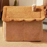 Foldable Pet House Removable Washable Cat House Puppy Cave Sofa Pet Bed House for Extra Small Dogs and Small and Medium Cats