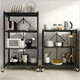 Multifunctional Flower Stand Shelves Storage Shelf Portable Folding Large Iron Shelf Floor Foldable Storage Shelving Bookshelf