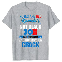 Biden Roses Are Red Kamalas Not Black Joe T-Shirt Fashion Funny Political Joke Tee Tops Men Clothing Short Sleeve