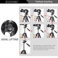 ZOMEI Q111 Professional Portable Travel Aluminum Camera Tripod&Pan Head for SLR DSLR Digital Camera Three color