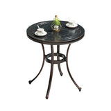 2024 Newest Outdoor Patio Dining square table Chairs Metal cast aluminium Round Table Furniture for Garden Yard