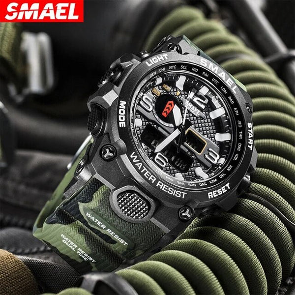 SMAEL Men's 50M Waterproof Dual Display Sports Watch