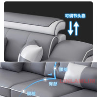 MANBAS Modern Scientific Cloth Sectional Sofa Set with Chaise Lounge, Bluetooth Speakers, and USB Charging Ports for Living Room