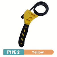 1Pcs 6inch Belt Wrench Oil Filter Puller Strap Spanner Chain Wrench Strap Opener, Adjustable Disassembly Tool