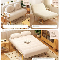 X&D Foldable Sofa New Sofa Bed Dual Use Single Small Unit Balcony Living Room Multi Functional Clouding Stretching Relaxing Sofa