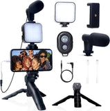 Smartphone Vlogging Kit for iPhone Android with Tripod Mini Microphone Starter Vlog kit for TikTok Live Stream Video YouTube