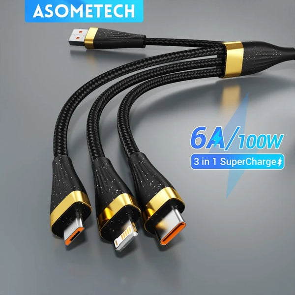 3-in-1 100W USB Charge Cable