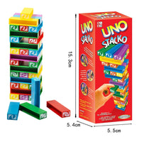 Stacko UNO Card Board Games Family Entertainment Poker Party Early Education Puzzle Stackoed Toys Playing Cards Birthday Gift