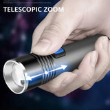 395nm UV Flashlight Blacklight Zoomable USB Rechargeable UV Light Ultraviolet Flashlight for Pet Urine Detection Resin Curing